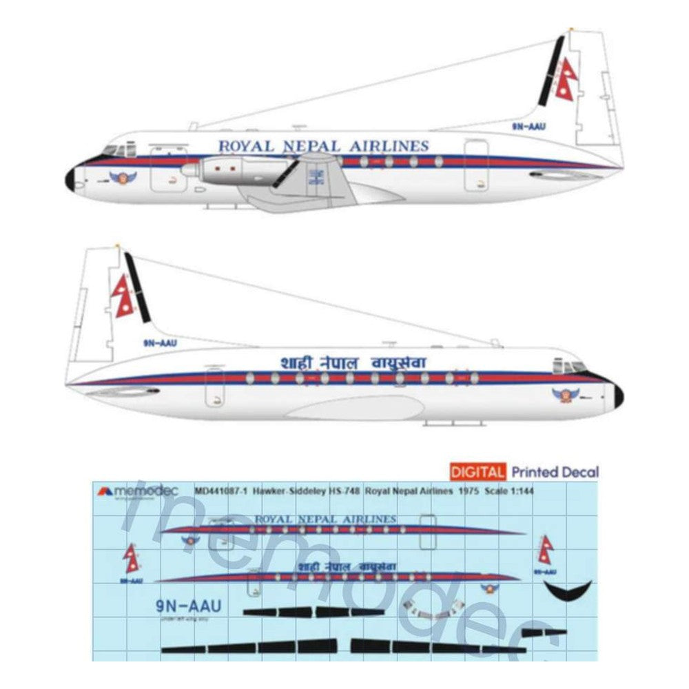 Hawker Siddeley HS-748 Royal Nepal Airlines (1975) Decal