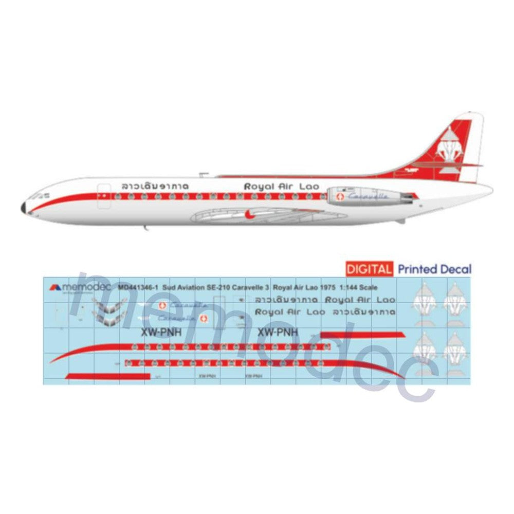 Sud Aviation SE-210 Caravelle 3 Royal Air Lao (1975) Decal