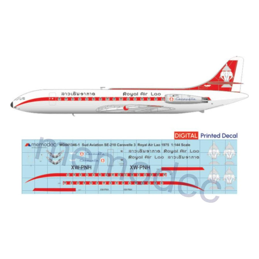 Sud Aviation SE-210 Caravelle 3 Royal Air Lao (1975) Decal decal sheet
