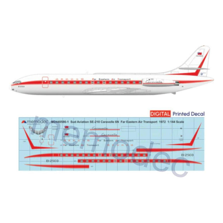 Sud Aviation SE-210 Caravelle 6N Far Eastern Air Transport FAT (1972) Decal decal sheet