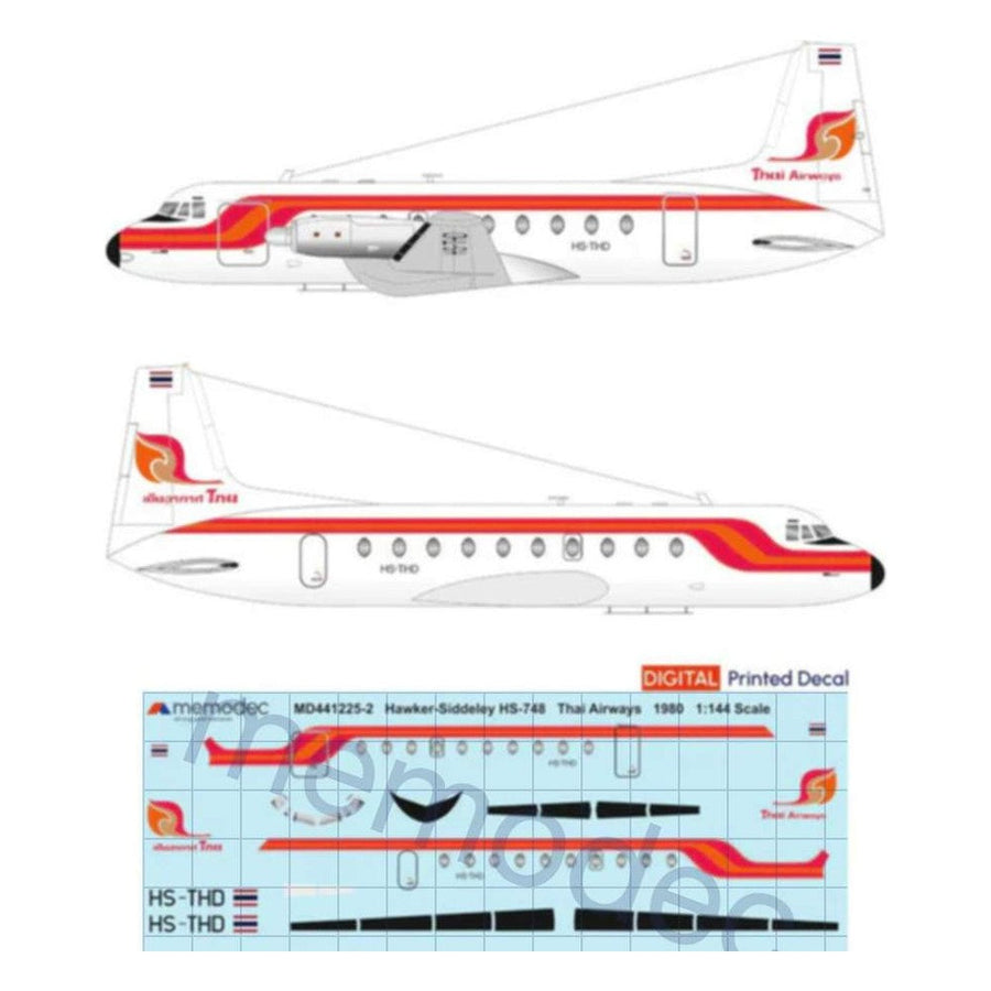 Hawker Siddeley HS-748 Thai Airways (1980) Decal decal sheet