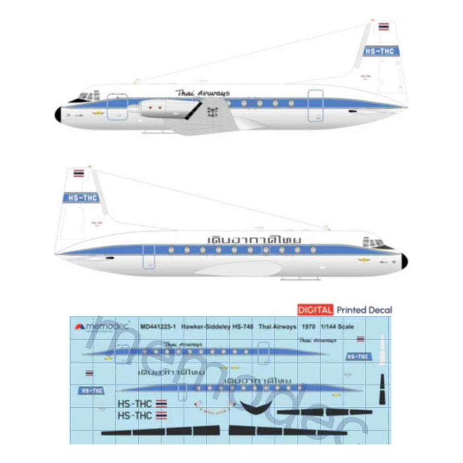 Hawker Siddeley HS-748 Thai Airways (1970) Decal decal sheet