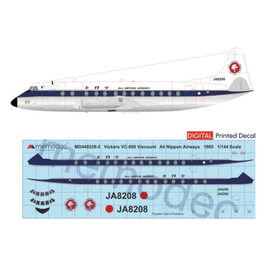 Vickers VC-800 Viscount All Nippon Airways ANA (1965) Decal decal sheet