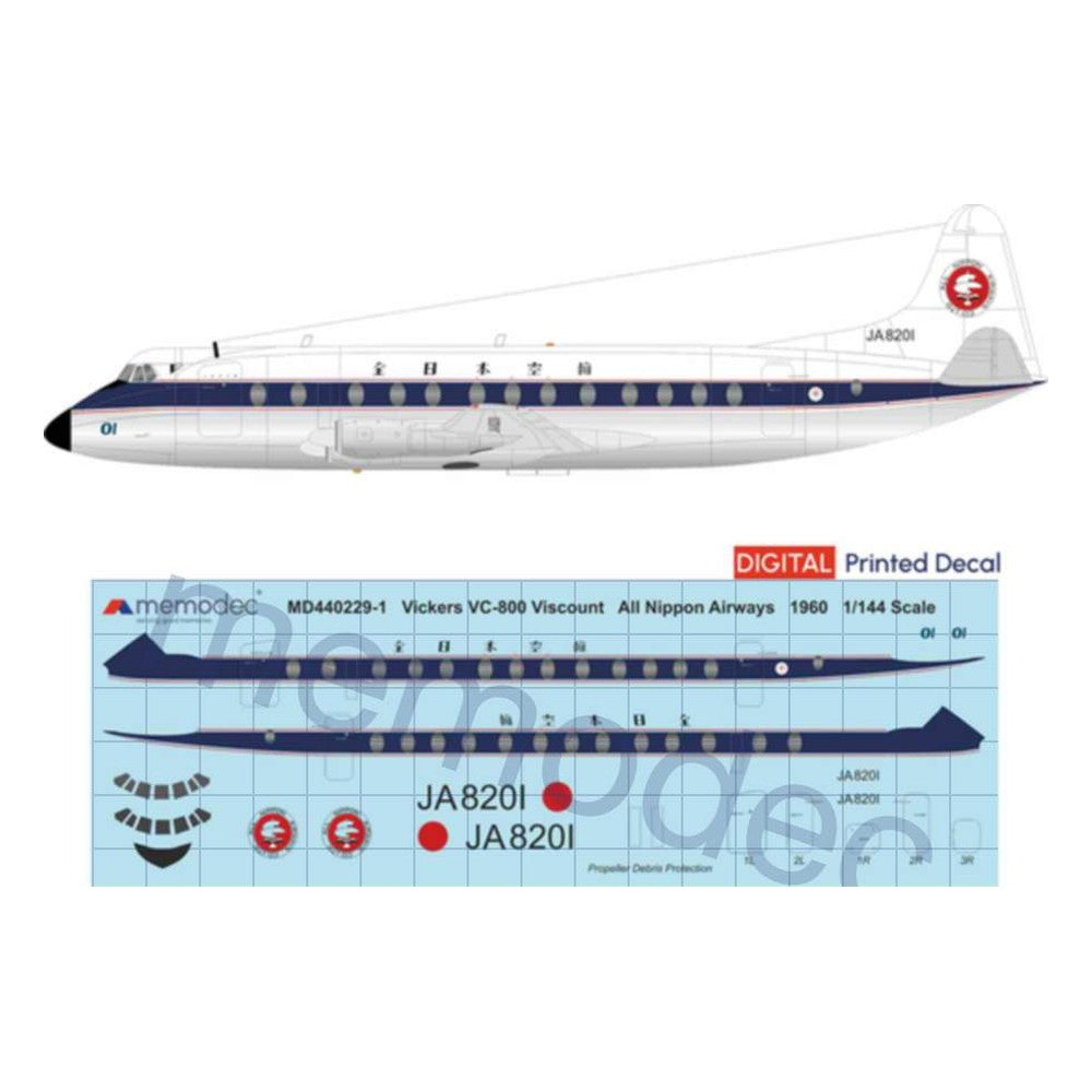 Vickers Viscount VC-800 All Nippon Airways ANA (1960) Decal