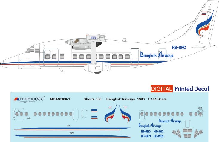 Shorts 360 Bangkok Airways (1993) - Memodec