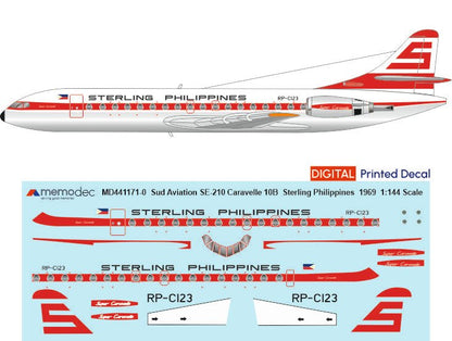 Sud Aviation SE - 210 Caravelle 10B Sterling Philippines (1969) - Memodec